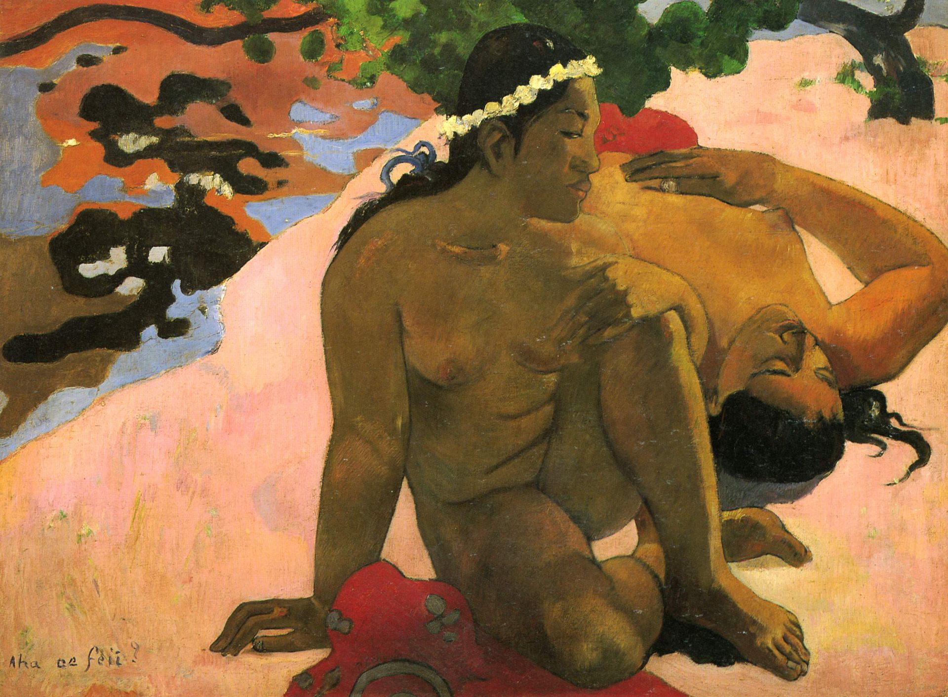 Aha oe feii? (1892) by Paul Gauguin