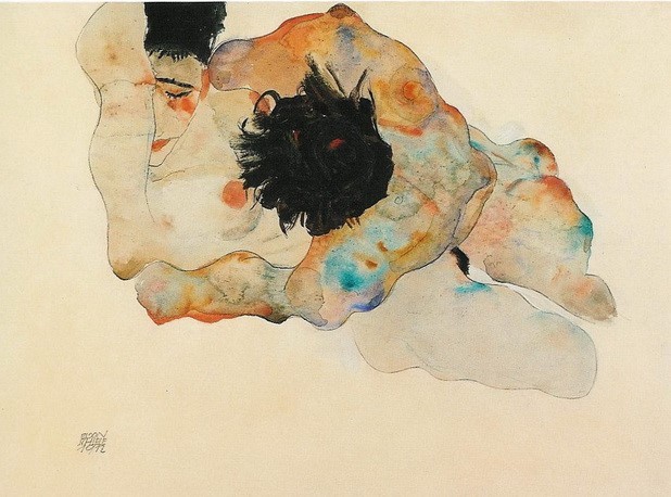 Study of a couple (1912) by Egon Schiele